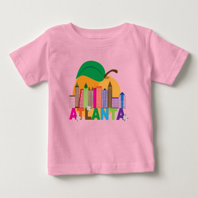 Atlanta, Georgien | Peach Skyline T-shirt (Framsida)