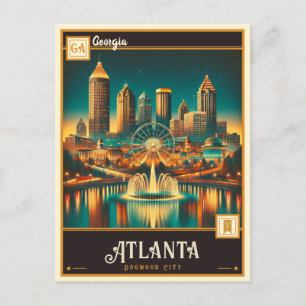 Atlanta, Georgien VINTAGE Vykort