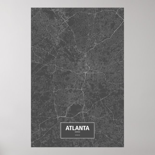 Atlanta, Georgien (vit på svart) Poster (Framsidan)