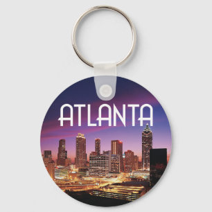 Atlanta, Georgiens stadsskyline nattetid Nyckelring