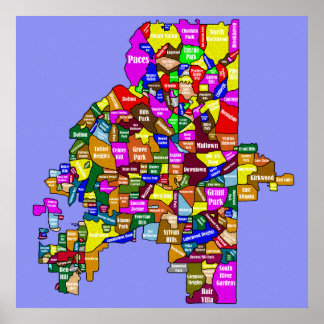 Atlanta (grannskap) Karta Poster