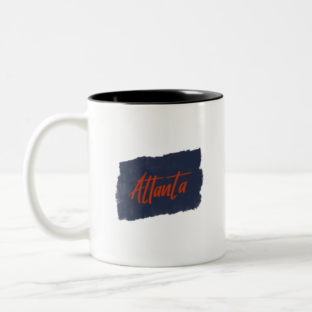 Atlanta Handskriftlig Red Typography Coffee Mugg (Vänster)