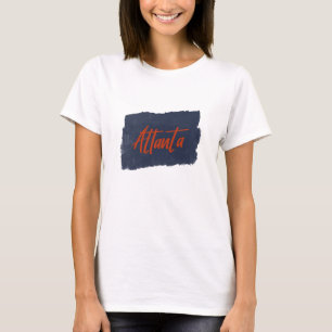 Atlanta Handskriftlig Red Typography T Shirt