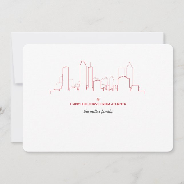 Atlanta Helgdag Skyline Card Julkort (Framsida)