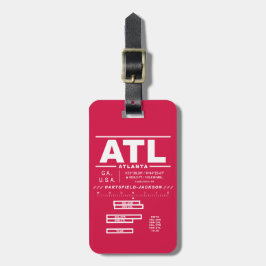 Atlanta International Airport ATL Bagageetikett Bagagebricka