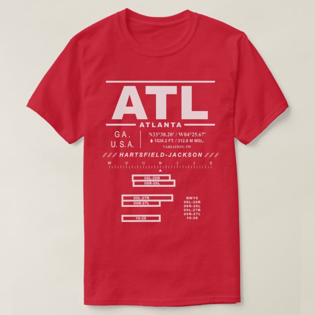 Atlanta Internationell flygplats ATL T-Shirt (Design framsida)