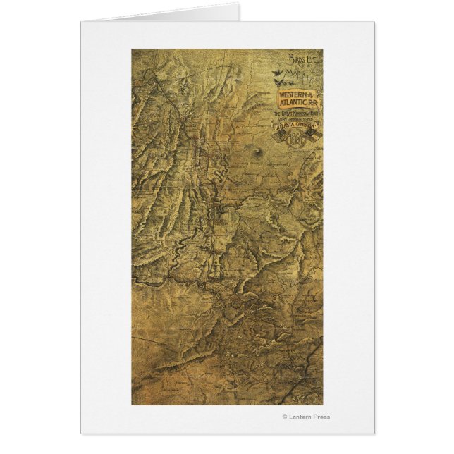 Atlanta Kampanj - Civil Krig Panoramic Karta Hälsningskort (Framsidan)