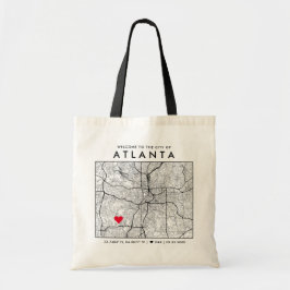 Atlanta Kärlek Locator | City Karta Bröllop Välkom Tygkasse