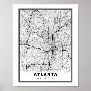 Atlanta Karta Poster