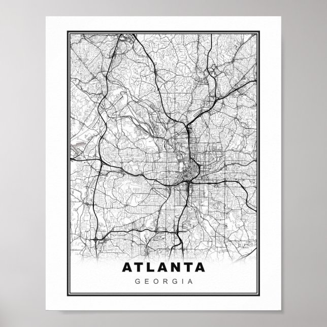 Atlanta Karta Poster (Framsidan)