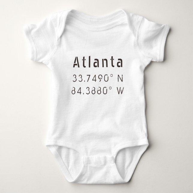 Atlanta Latitude och Longitud T Shirt (Framsida)