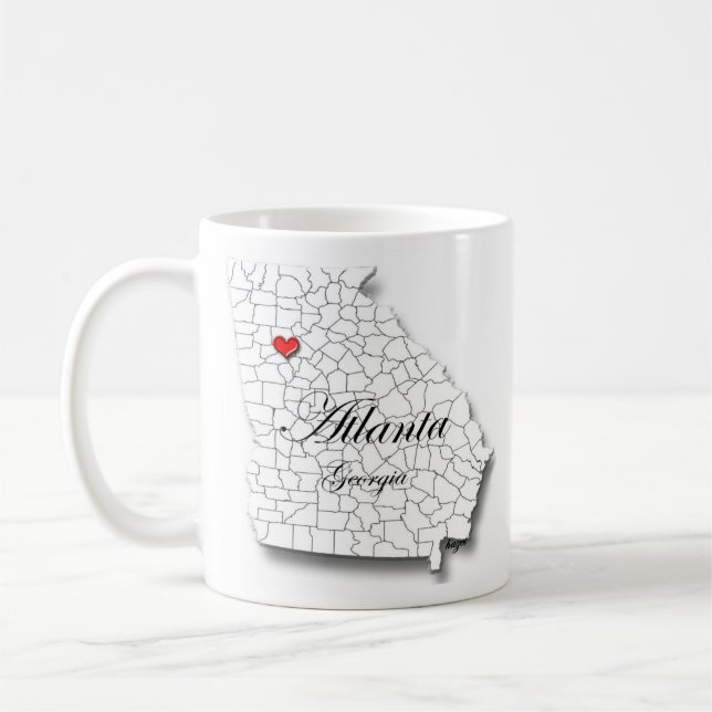 Atlanta Mugg, Atlanta Georgia Mugg, Kärlek Atlanta Kaffemugg (Vänster)