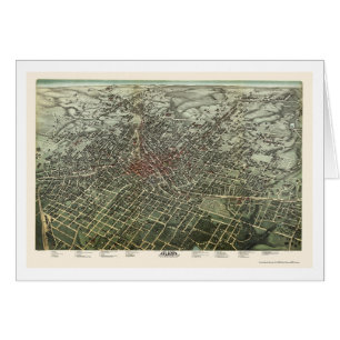 Atlanta panorama- karta för GA - 1892 Hälsningskort