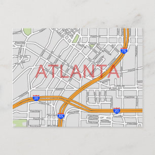 Atlanta Peachtree Road Karta Vykort