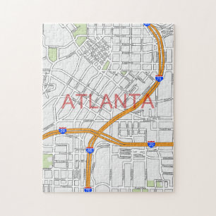 Atlanta Peachtree vägkarta Pussel