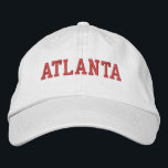 Atlanta Red Embroidery on White Broderad Keps<br><div class="desc">Atlanta Red embroidery på vit bomullshatt. Gör en underbar gåva till vem som helst som kärlek Atlanta GA! Om du vill ha din egen text väljer du bara knappen Anpassa den här mallen för att ange anpassningsbar. Med kommandot Redigera design i verktyg väljer du även anpassade till andra färg-alternativ. Du...</div>