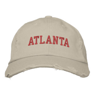 Atlanta Red Embroidery Vintage Stil Broderad Keps