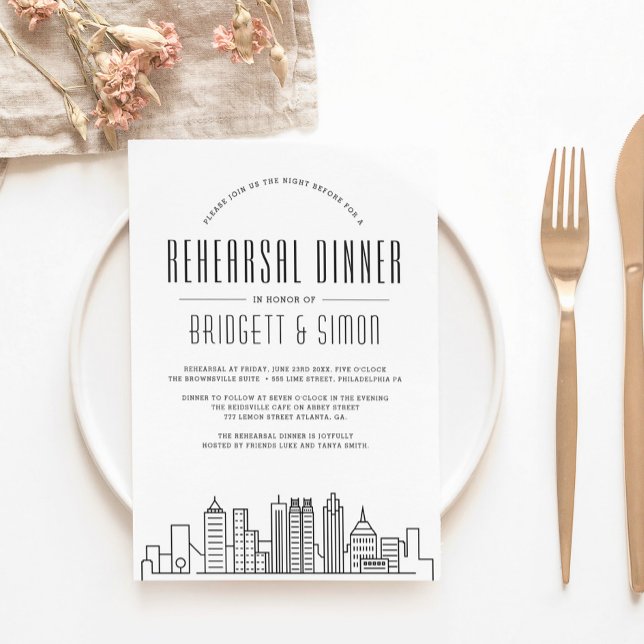 Atlanta Rehearsal Dinner | City Skyline-inbjudan Inbjudningar (Skapare uppladdad)