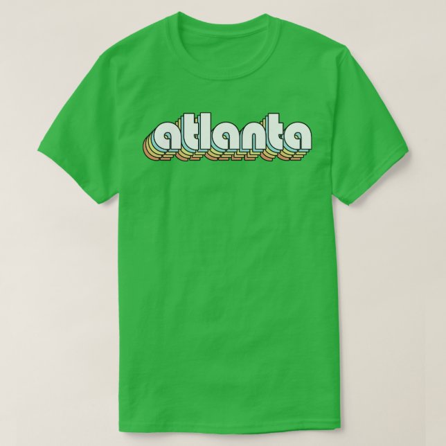 Atlanta Retro Regbow Typography Faded Stil T Shirt (Design framsida)