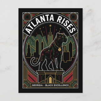 Atlanta Rises Black Panther Black Excellence Art Vykort