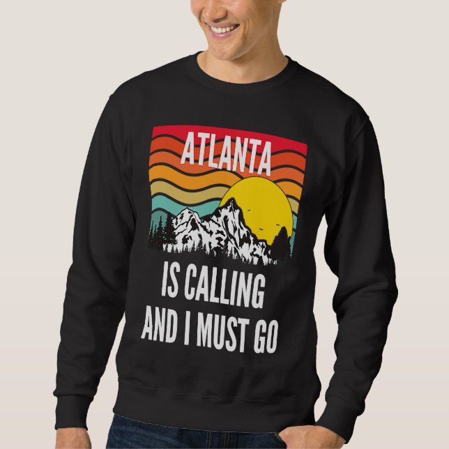 Atlanta ropar och jag måste gå, Wavy Sunset Desi Lång Ärmad Tröja (Framsida)