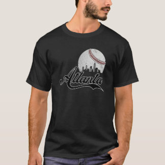 Atlanta Skyline Atlanta Georgia Baseball Cityscape T Shirt