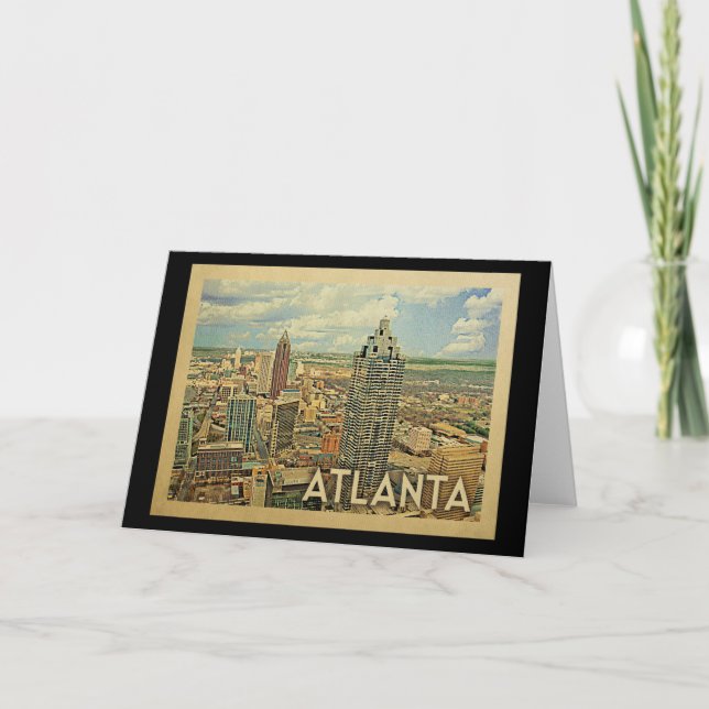 Atlanta Skyline Atlanta Vintage resor Kort (Framsida)