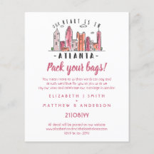 ATLANTA Skyline bröllopsinbjudan, handtaget