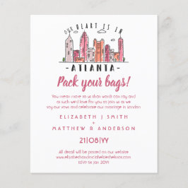 ATLANTA Skyline bröllopsinbjudan, handtaget