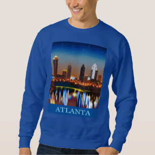 Atlanta Skyline från Natten med reflektioner Lång Ärmad Tröja