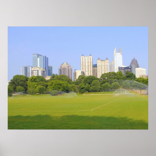 Atlanta Skyline från Piedmont Park Poster (Framsidan)