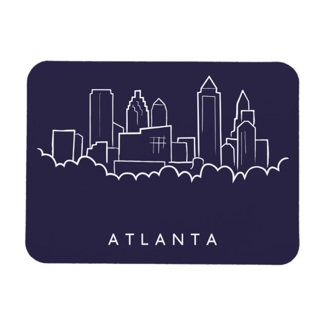 Atlanta Skyline Magnet (Horisontell)