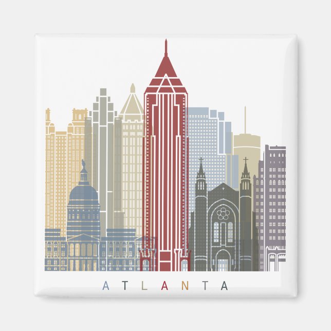Atlanta skyline poster magnet (Framsidan)