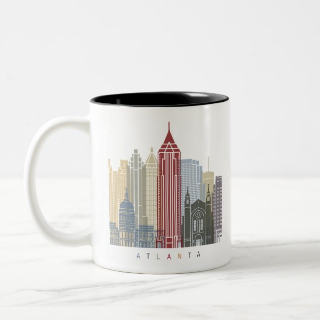 Atlanta skyline poster Två-Tonad mugg (Vänster)