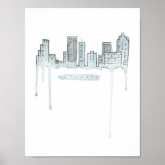 Atlanta Skyline Print Poster