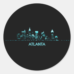Atlanta Skyline Runt Klistermärke