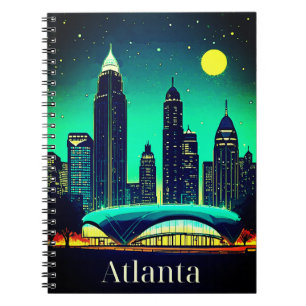 Atlanta Skyline under Starry Night Himmel Anteckningsbok