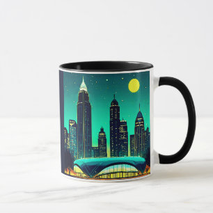 Atlanta Skyline under Starry Night Himmel Mugg