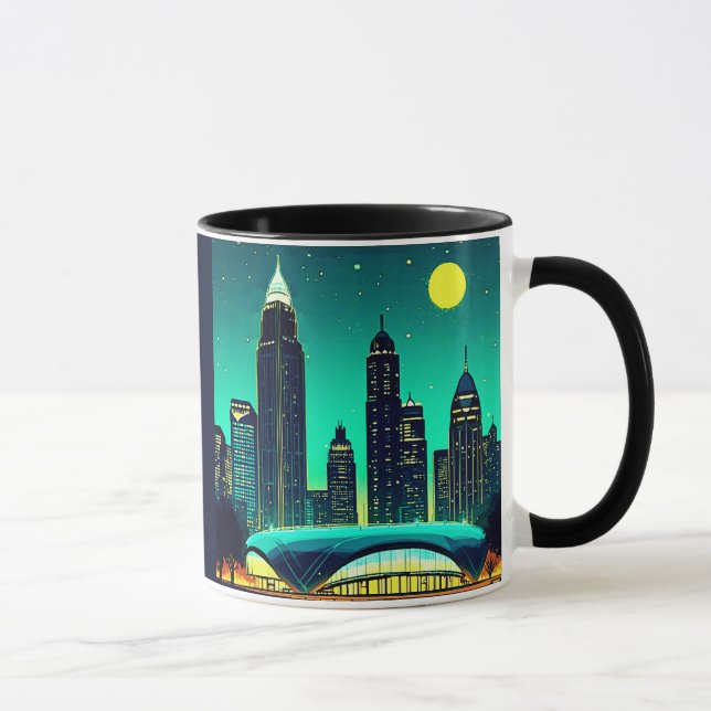 Atlanta Skyline under Starry Night Himmel Mugg (Höger)