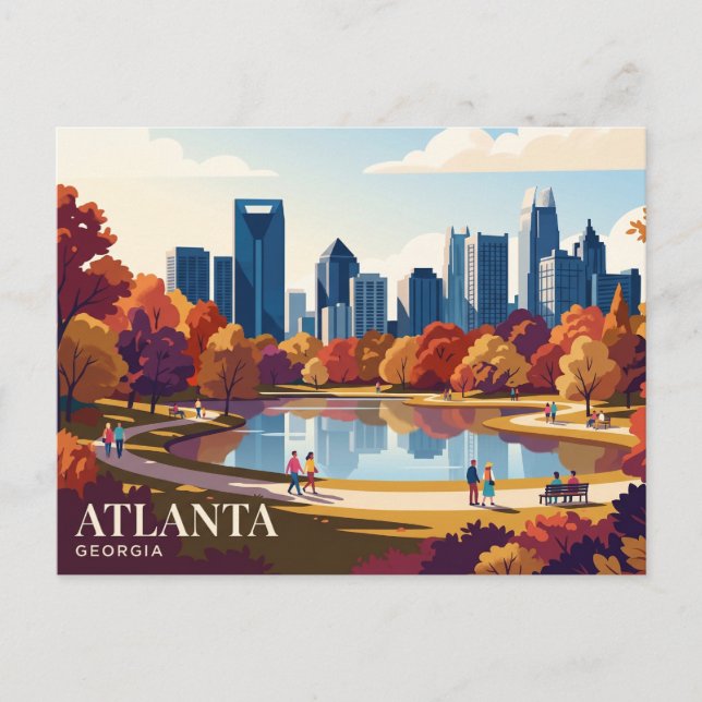 Atlanta Skyline USA Vykort (Framsida)