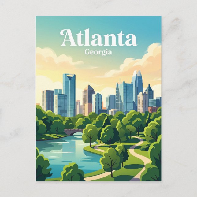 Atlanta Skyline USA Vykort (Framsida)