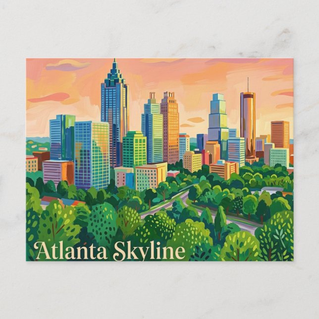 Atlanta Skyline USA Vykort (Framsida)