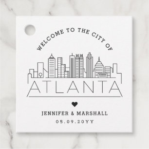 Atlanta Skyline   Välkomsthälsoförmån för Bröllop Gåvor Etiketter