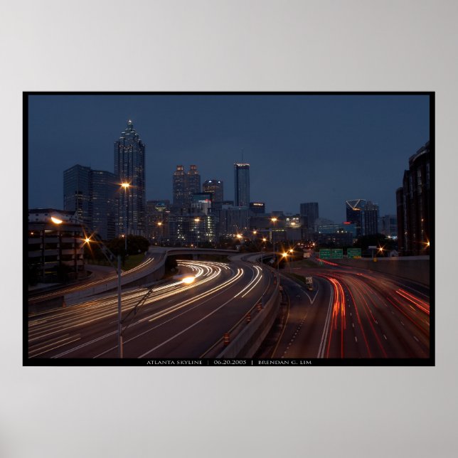 Atlanta Skyline vid Dusk Poster (Framsidan)