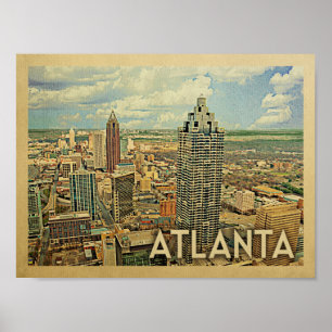 Atlanta Skyline Vintage resor Poster
