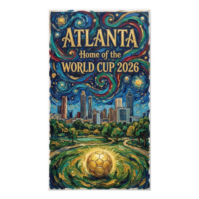 Atlanta Soccer Art 2026 Stadions stadsdesign Fototryck (Framsidan)