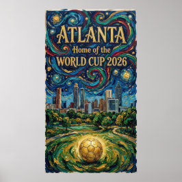 Atlanta Soccer Art 2026 Stadions stadsdesign Poster