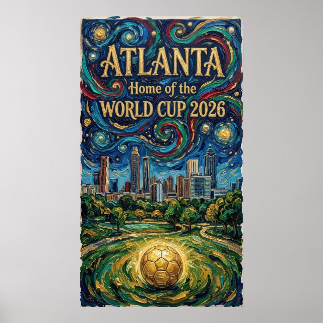 Atlanta Soccer Art 2026 Stadions stadsdesign Poster (Framsidan)