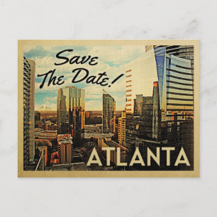 Atlanta sparar Vintagen Postkort för datum Meddelande Vykort