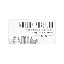Atlanta Stylized Skyline Large Label Adressetikett